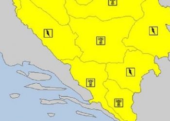 Upaljen žuti meteoalarm zbog grmljavine u cijeloj BiH