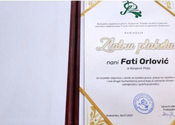 Nani Fati uručeno priznanje za doprinos u borbi za ljudska prava