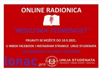 Unija studenata Univerziteta “Džemal Bijedić” u Mostaru: “Kultura i medijska pismenost”