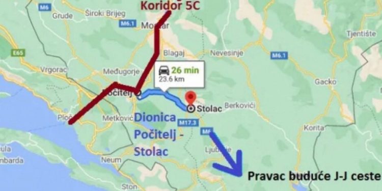Raspisan poziv za izradu projekta dionice Jadransko – jonskog koridora Stolac – Počitelj