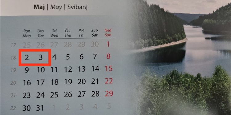 U Federaciji BiH za Prvi maj neradni ponedjeljak i utorak