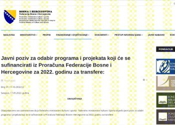 Otvoreni javni pozivi za projekte kulture i sporta u vrijednosti od 4,8 miliona KM