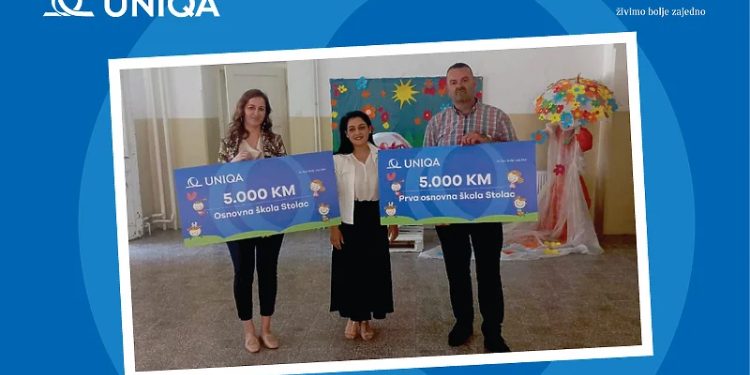 UNIQA Osiguranje doniralo 10.000 KM za obnovu zgrade osnovnih škola u Stocu