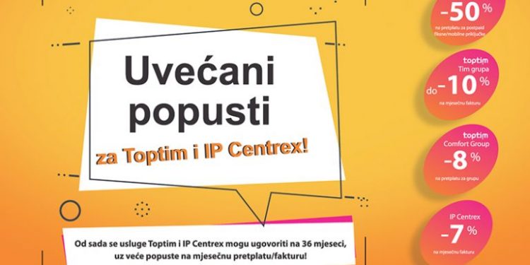 Bh Telecom: Uvećani popusti za Top Tim i IP CENTREX