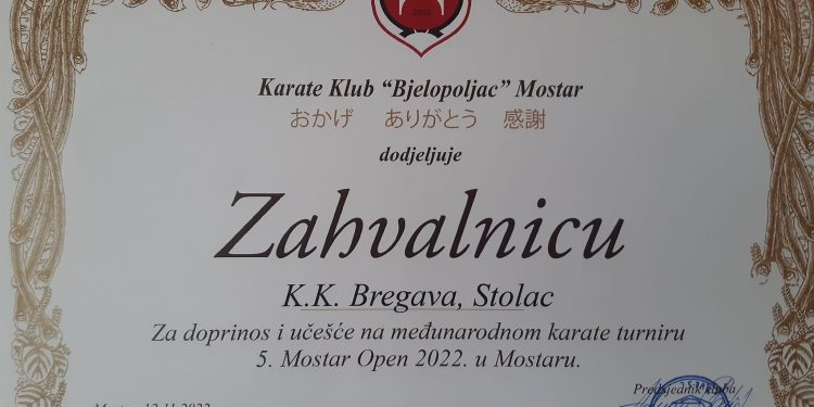 Karate klub Bregava nastupio na 5. Mostar Open turniru