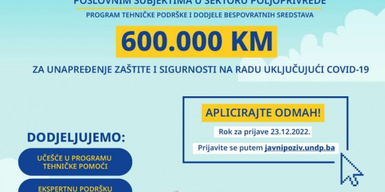 EU dodjeljuje BiH 600.000 KM za unapređenje zaštite na radu u poljoprivredi