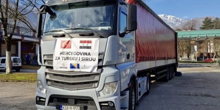 Iz Mostara krenuli kamioni prikupljene pomoći za Tursku i Siriju