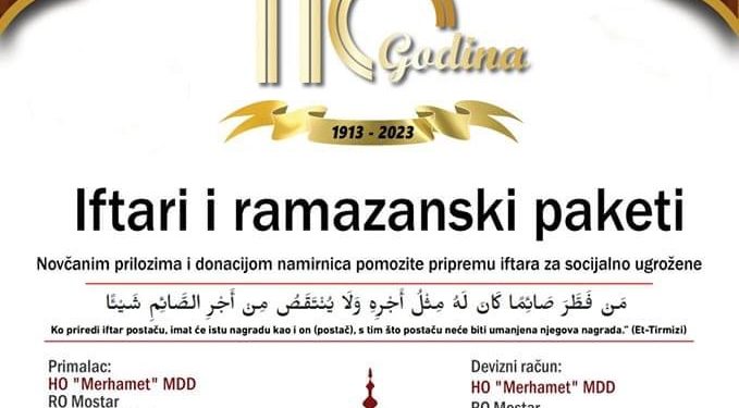 Merhamet: Doniraj iftar i ramazanski paket