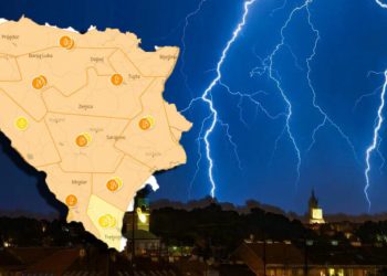 Narandžasti meteoalarm za BiH: Grmljavinsko nevrijeme, moguć i grad