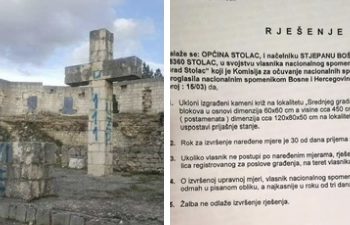 Kameni kriลพ i 14 postamenata na lokalitetu Starog grada joลก uvijek nisu uklonjeni
