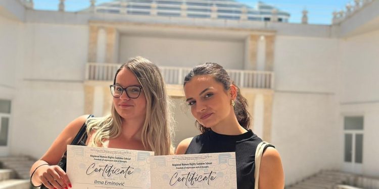 Regionalna škola za ljudska prava: Pravni fakultet Mostar UNMO predstavljale studentice III godine, naše Stočanke, Ilma Eminović i Nejra Gerin