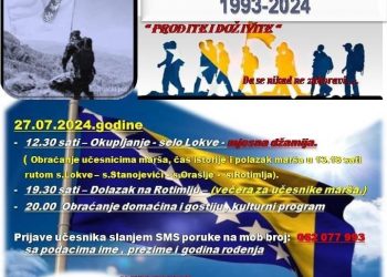 Održavanje Marša sjećanja planirano je 27.07.2024. godine
