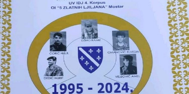 Mostar:U nedjelju obilježavanje 29. godišnjice pogibije pet “Zlatnih ljiljana”