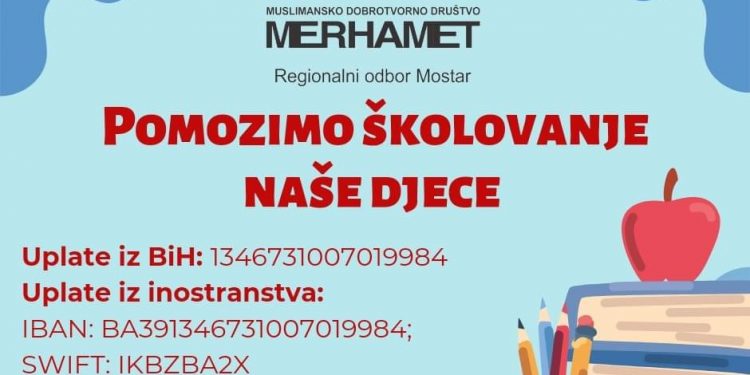 Regionalni odbor “Merhameta” pokreće akciju opremanja školaraca