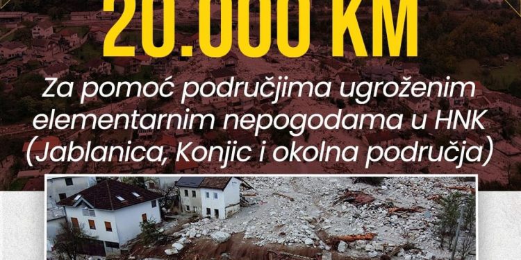 Univerzitet “Džemal Bijedić” u Mostaru donirao 20.000 KM za pomoć ugroženim područjima