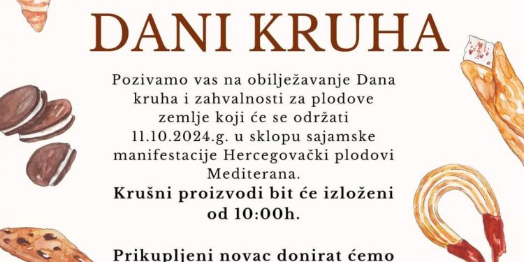 Dani kruha OŠ Stolac održat će se u petak, prikupljeni novac ide za porodicu iz Jablanice