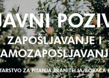 OBAVJEŠTENJE O JAVNOM POZIVU ZA PODNOŠENJE ZAHTJEVA ZA DODJELU SREDSTAVA POMOĆI ZAPOŠLJAVANJA I SAMOZAPOŠLJAVANJA BRANILACA I ČLANOVA NJIHOVIH PORODICA U HNK U 2024. GODINI