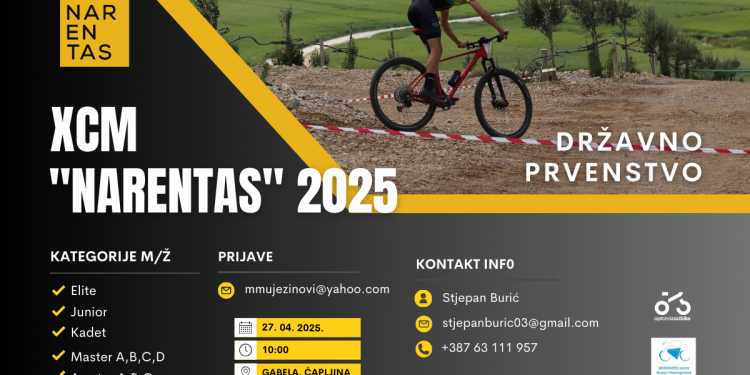 Otvorene prijave za Državno prvenstvo u biciklizmu XCM ‘Narentas’ 2025 – Vozi se na plantažama u Hercegovini