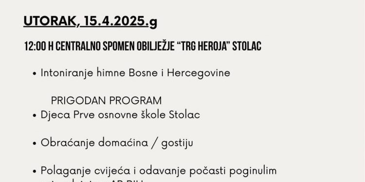 Stolac: Obilježavanje Dana Armije Republike Bosne i Hercegovine