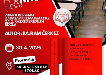 Promocija knjige našeg profesora Bajrama Čerkeza “Zbirka riješenih zadataka iz matematike za 2. razred srednjih škola”