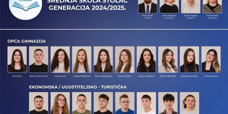 Maturanti JU Srednja škola Stolac- Generacija 2024/2025
