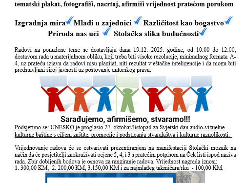 Udruženje “Transformator“ i „Susreti“ pozivaju mlade da se izraze kroz kreativnost