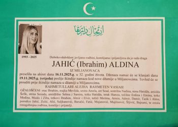 Danas dženaza Aldini Jahić, Općina Kalesija proglasila Dan žalosti
