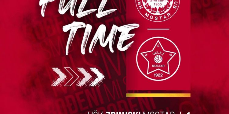 HŠK Zrinjski Mostar – FK Velež Mostar 1:1 Derbi bez pobjednika, Rođeni produžili impresivan niz