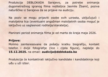 DEBLOKADA objavila poziv na audiciju za novi film Jasmile Žbanić