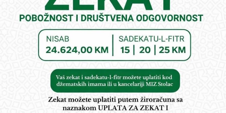 Rijaset Islamske zajednice u Bosni i Hercegovini utvrdio iznose sadekatu-l-fitra i nisaba za zekat u tekućoj godini