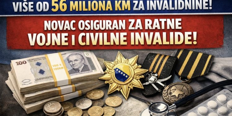 ISPLATA INVALIDNINA U FBIH: Osigurano više od 56 miliona KM za ratne i civilne invalide