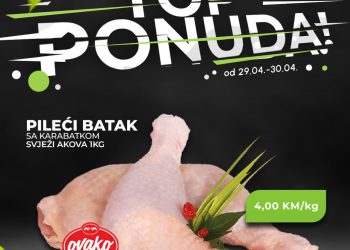 SC Hercegovina promet donosi dvodnevnu akciju: Pileći batak sa karabatkom po 4 KM/kg