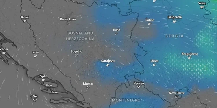 U BiH danas stiže burna promjena vremena: Naglo zahlađenje, olujni vjetrovi, kiša i grmljavina